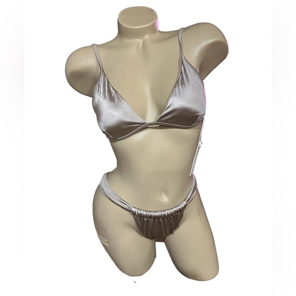 Good American Other - Good American 2pc Bikini Shine Mink, Top NWT NEW, Bottom NWOT Sz 2/Medium